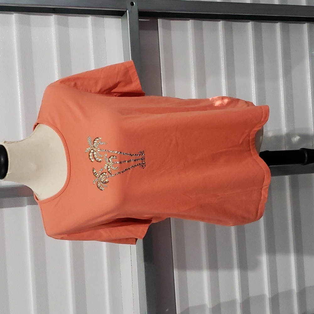 Coral Bay Palm Tree Bedazzled‎ Shirt Size M